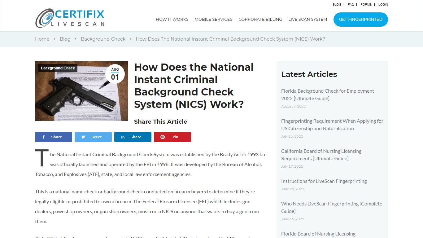 How Does the National Instant Criminal Background Check System (NICS ...